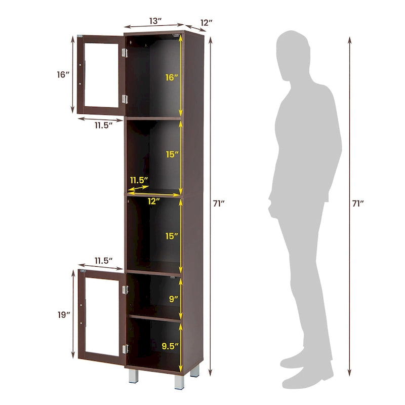 Costway 71  Tall Tower Bathroom Storage Cabinet Organizer Display - See Details