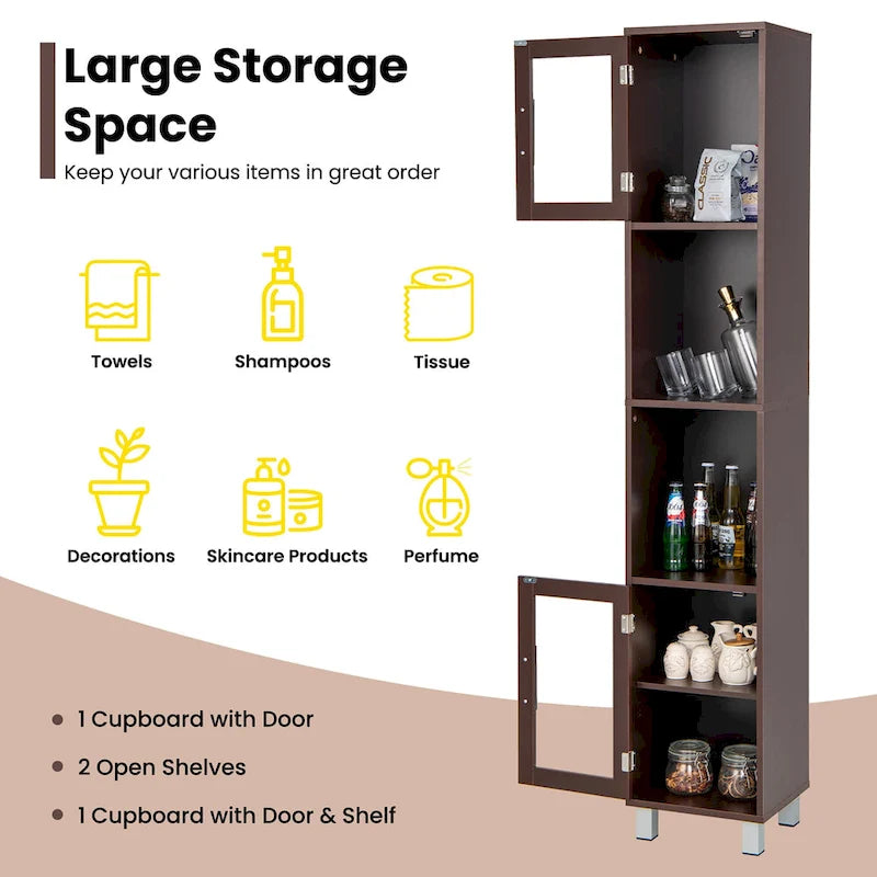 Costway 71  Tall Tower Bathroom Storage Cabinet Organizer Display - See Details