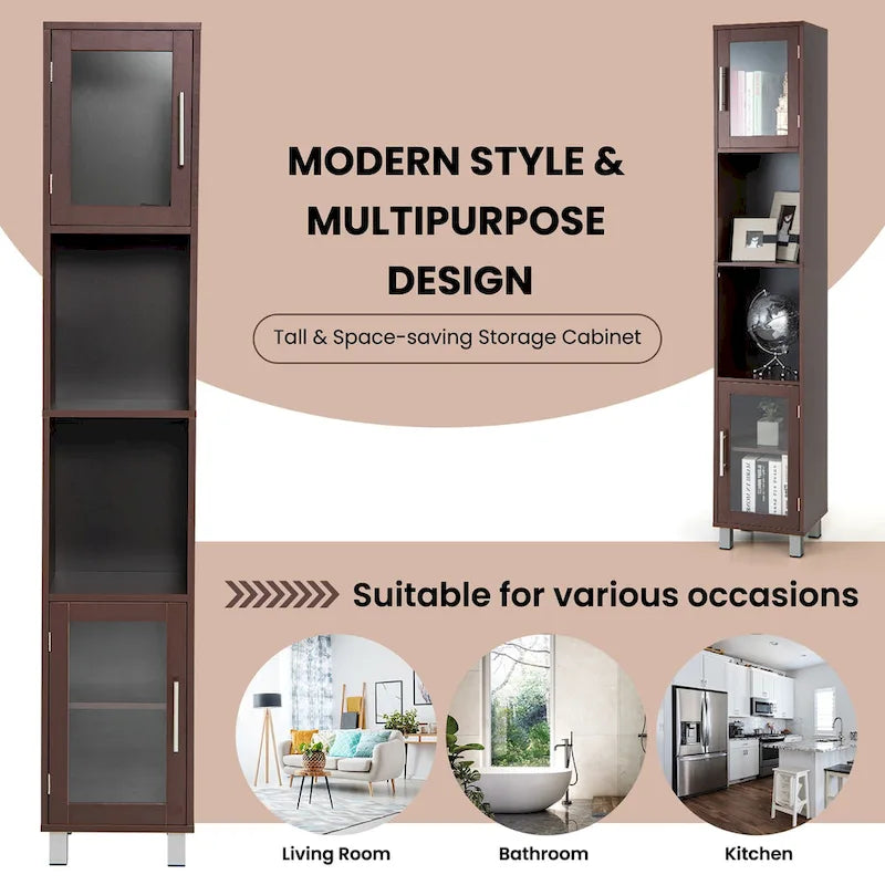 Costway 71  Tall Tower Bathroom Storage Cabinet Organizer Display - See Details