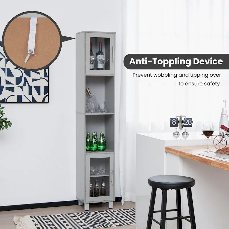 Costway 71  Tall Tower Bathroom Storage Cabinet Organizer Display - See Details