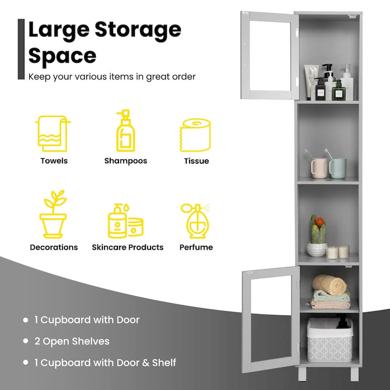 Costway 71  Tall Tower Bathroom Storage Cabinet Organizer Display - See Details