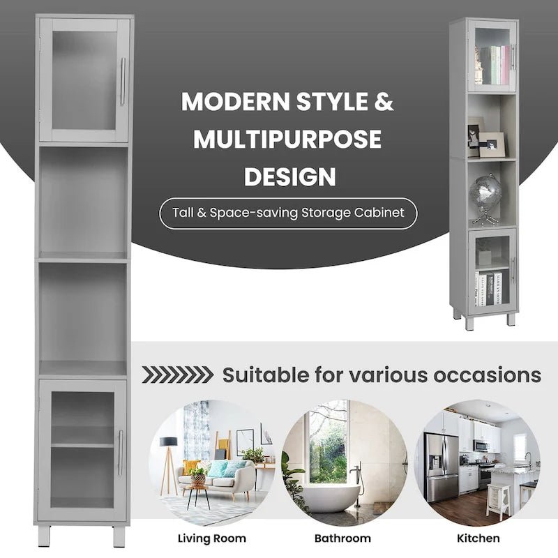 Costway 71  Tall Tower Bathroom Storage Cabinet Organizer Display - See Details