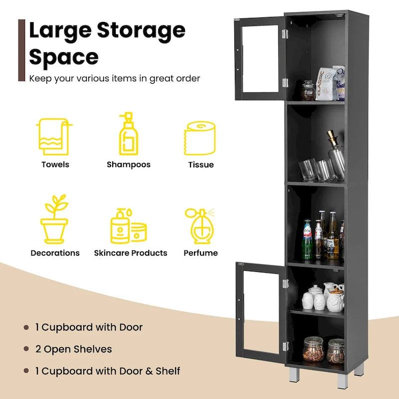 Costway 71  Tall Tower Bathroom Storage Cabinet Organizer Display - See Details