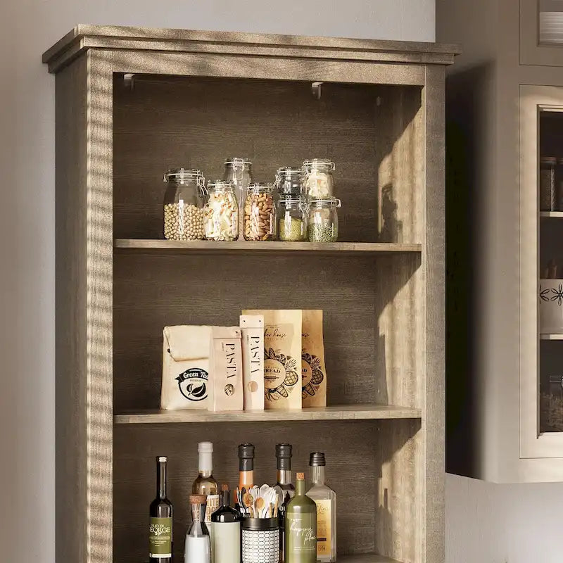 66.5  Tall Storage Cabinet, Bathroom Storage Cabinet with 5 Shelves & Drawer