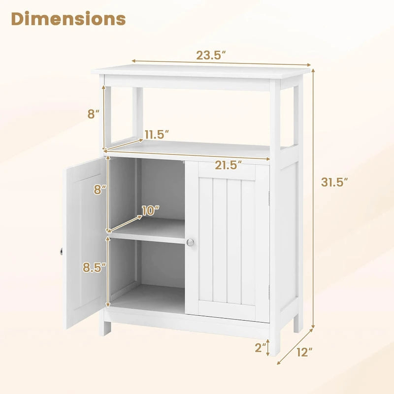 Costway Bathroom Floor Cabinet Freestanding Storage Organizer with 2 - See Details