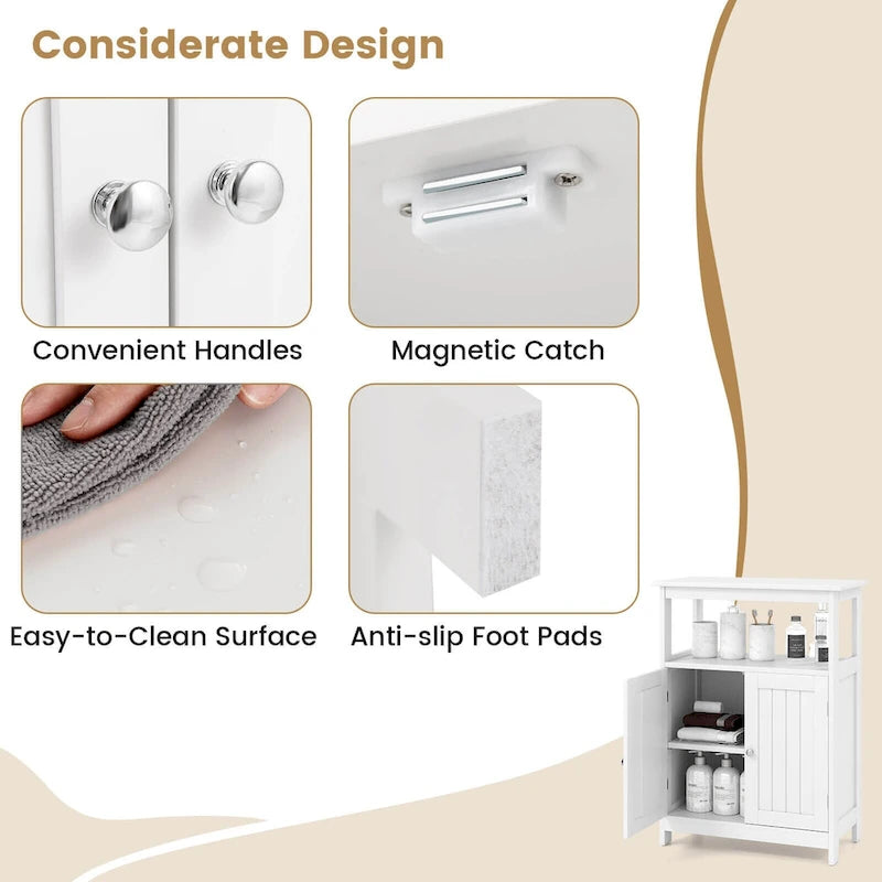 Costway Bathroom Floor Cabinet Freestanding Storage Organizer with 2 - See Details