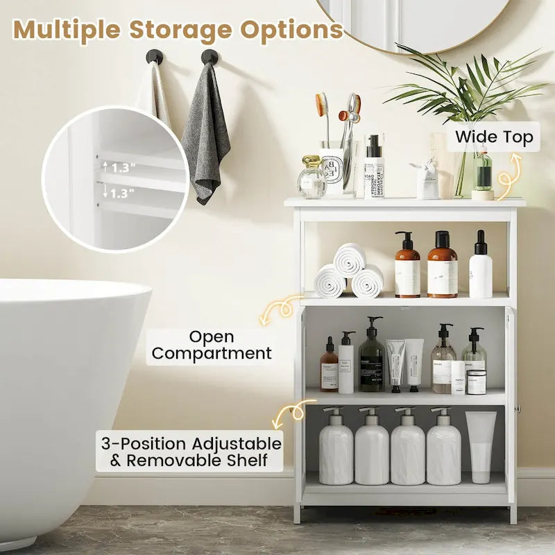Costway Bathroom Floor Cabinet Freestanding Storage Organizer with 2 - See Details