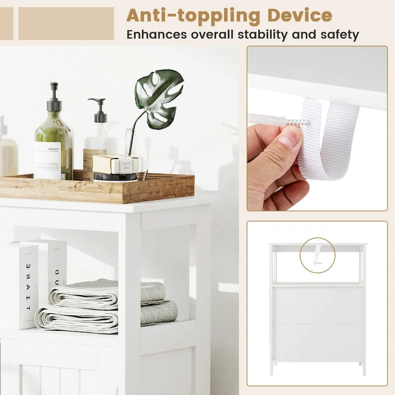 Costway Bathroom Floor Cabinet Freestanding Storage Organizer with 2 - See Details