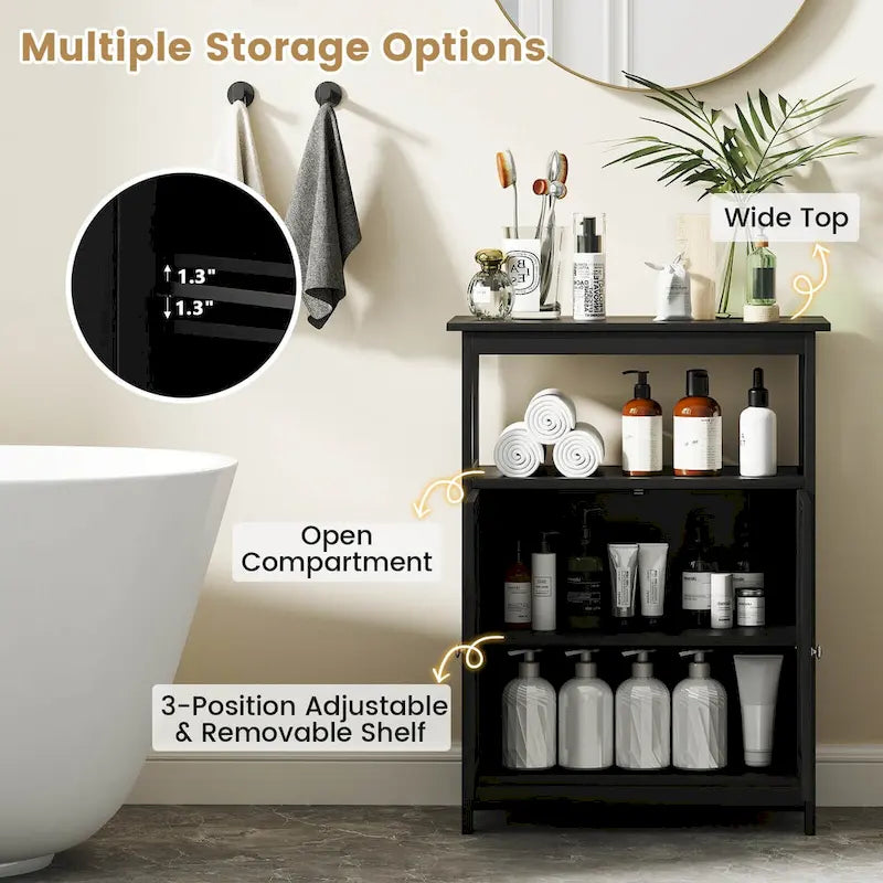 Costway Bathroom Floor Cabinet Freestanding Storage Organizer with 2 - See Details