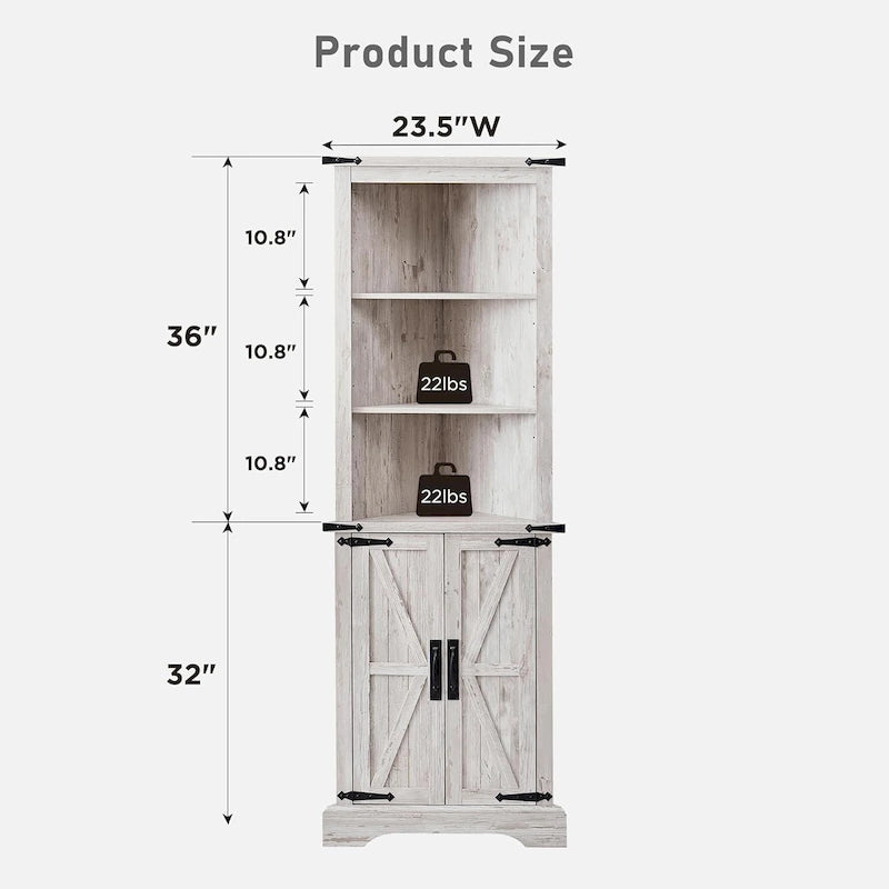 Farmhouse Corner Cabinet, 68  Tall Corner Cabinet, Corner Cabinet