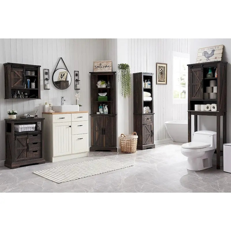 Farmhouse Corner Cabinet, 68  Tall Corner Cabinet, Corner Cabinet