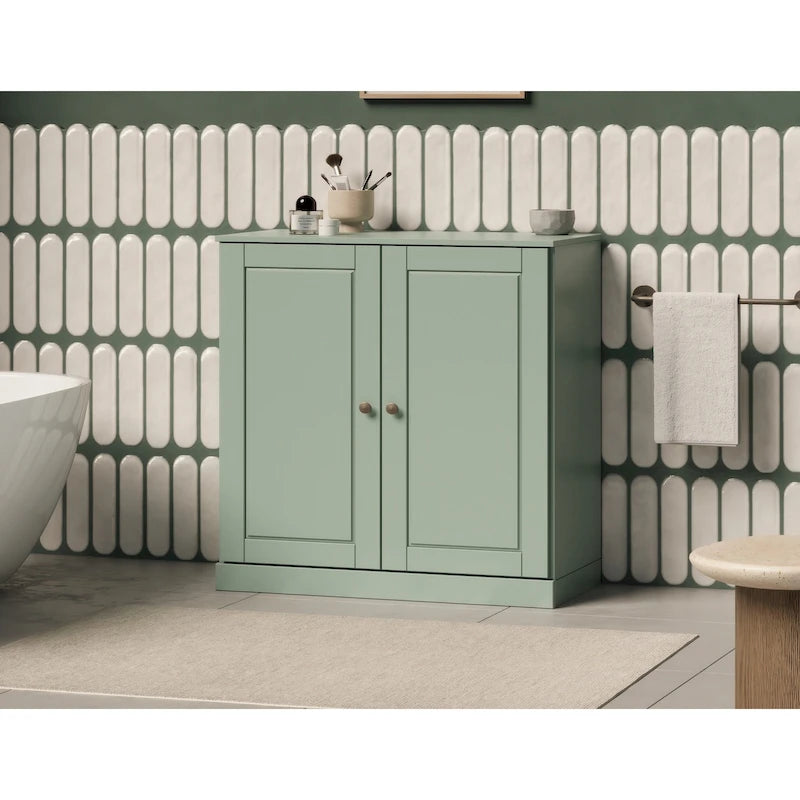 Palace Imports 100% Solid Wood 32  Bathroom Cabinet with Solid Doors and Adjustable Shelves