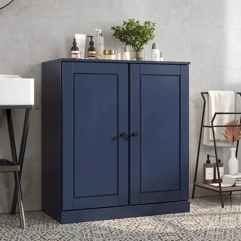 Palace Imports 100% Solid Wood 32  Bathroom Cabinet with Solid Doors and Adjustable Shelves