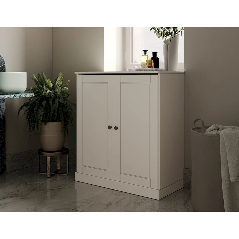 Palace Imports 100% Solid Wood 32  Bathroom Cabinet with Solid Doors and Adjustable Shelves