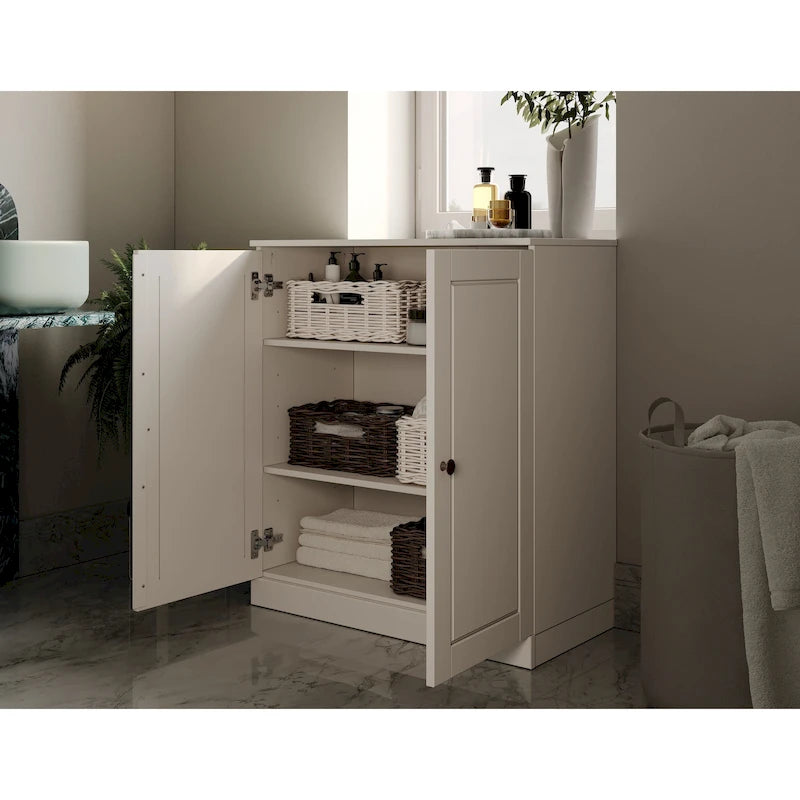 Palace Imports 100% Solid Wood 32  Bathroom Cabinet with Solid Doors and Adjustable Shelves
