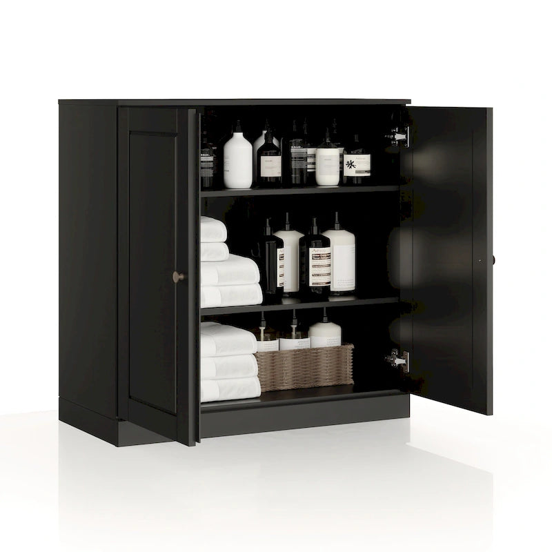 Palace Imports 100% Solid Wood 32  Bathroom Cabinet with Solid Doors and Adjustable Shelves