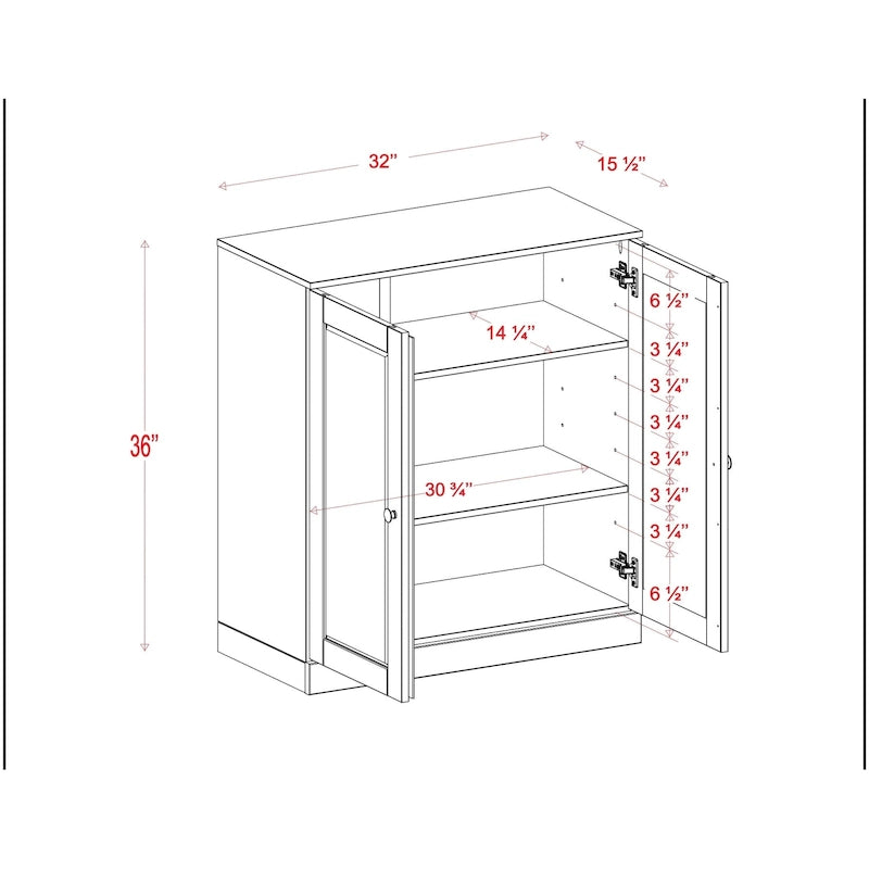 Palace Imports 100% Solid Wood 32  Bathroom Cabinet with Solid Doors and Adjustable Shelves