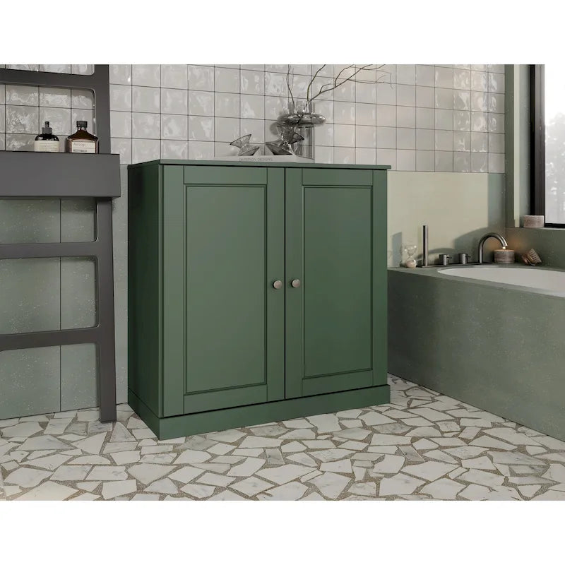 Palace Imports 100% Solid Wood 32  Bathroom Cabinet with Solid Doors and Adjustable Shelves