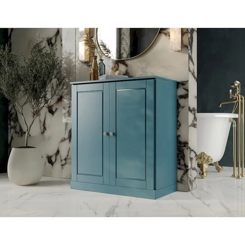 Palace Imports 100% Solid Wood 32  Bathroom Cabinet with Solid Doors and Adjustable Shelves