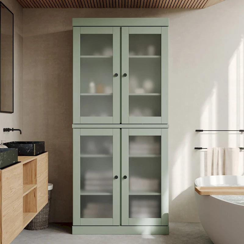 100% Solid Wood 32  Bathroom Cabinet with Optional Doors by Palace Imports