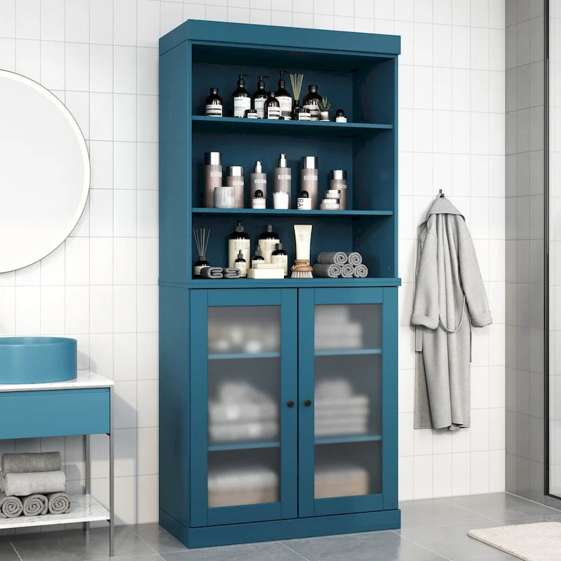 100% Solid Wood 32  Bathroom Cabinet with Optional Doors by Palace Imports