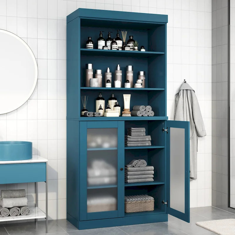 100% Solid Wood 32  Bathroom Cabinet with Optional Doors by Palace Imports