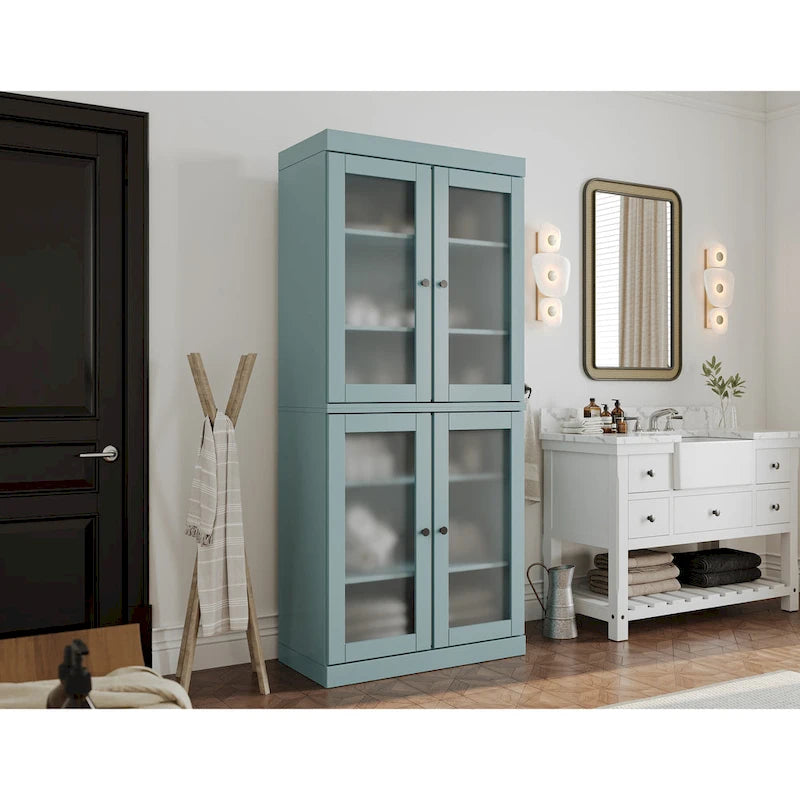 100% Solid Wood 32  Bathroom Cabinet with Optional Doors by Palace Imports