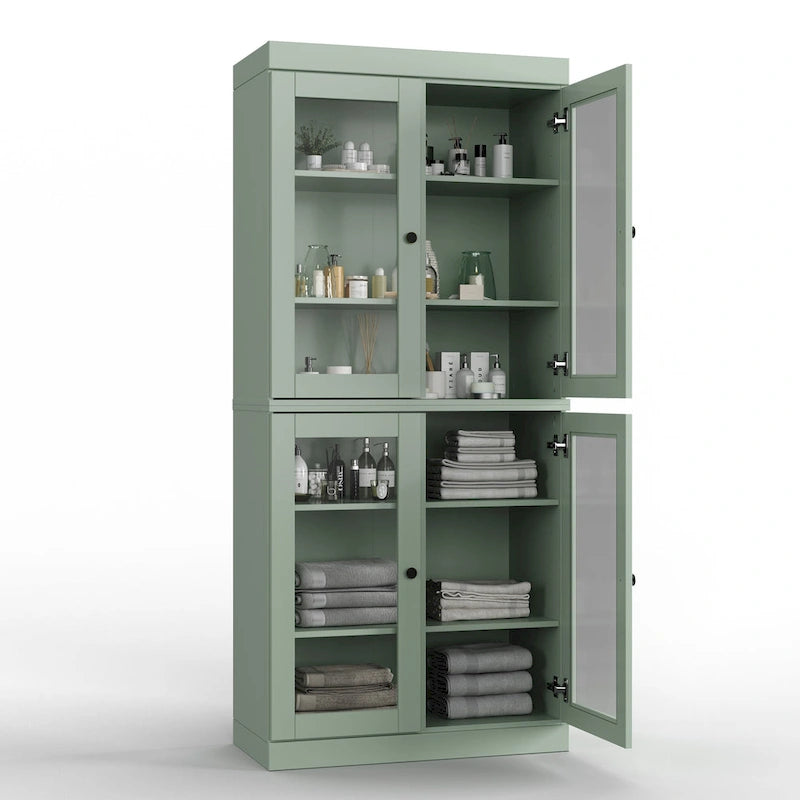 100% Solid Wood 32  Bathroom Cabinet with Optional Doors by Palace Imports