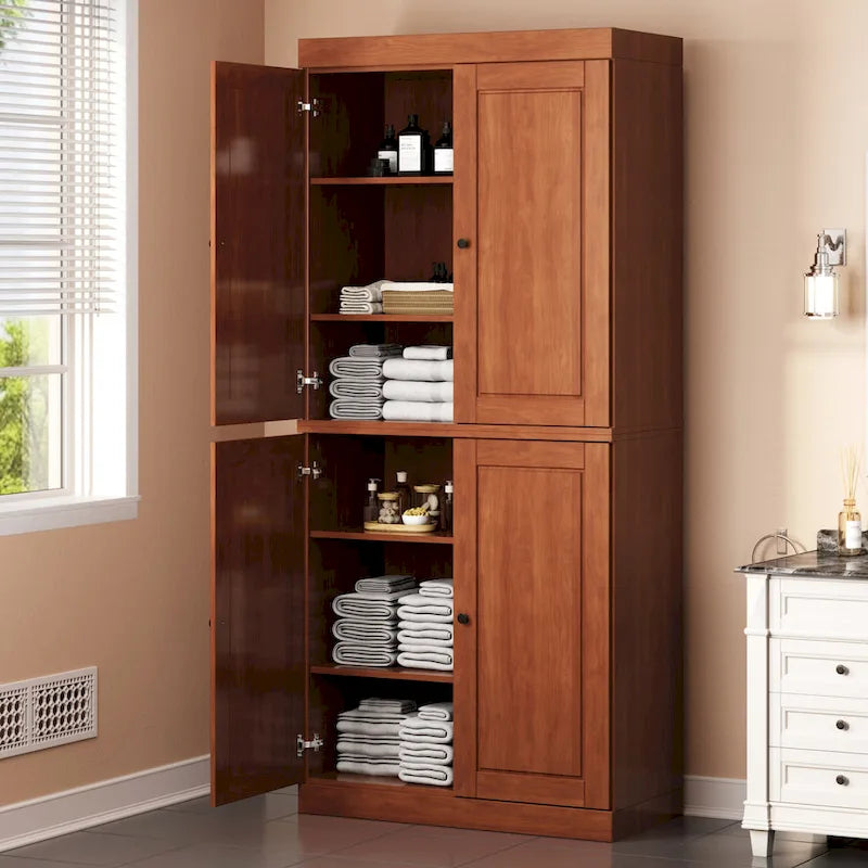 100% Solid Wood 32  Bathroom Cabinet with Optional Doors by Palace Imports