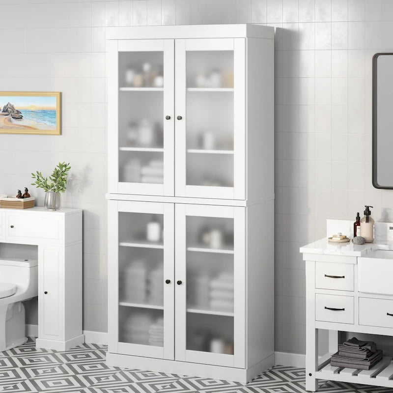 100% Solid Wood 32  Bathroom Cabinet with Optional Doors by Palace Imports