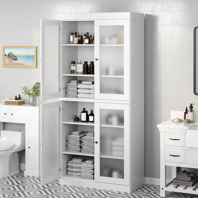 100% Solid Wood 32  Bathroom Cabinet with Optional Doors by Palace Imports