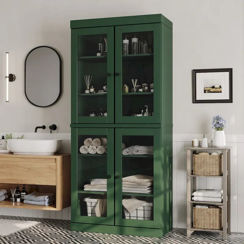 100% Solid Wood 32  Bathroom Cabinet with Optional Doors by Palace Imports