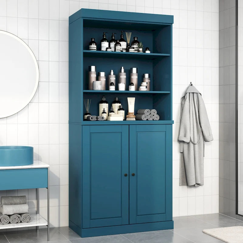 100% Solid Wood 32  Bathroom Cabinet with Optional Doors by Palace Imports