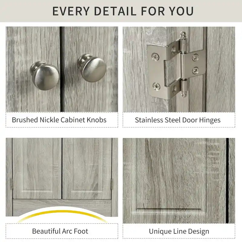 Triangle Corner Kitchen Bathroom Storage Cabinet w/Adjustable Shelves