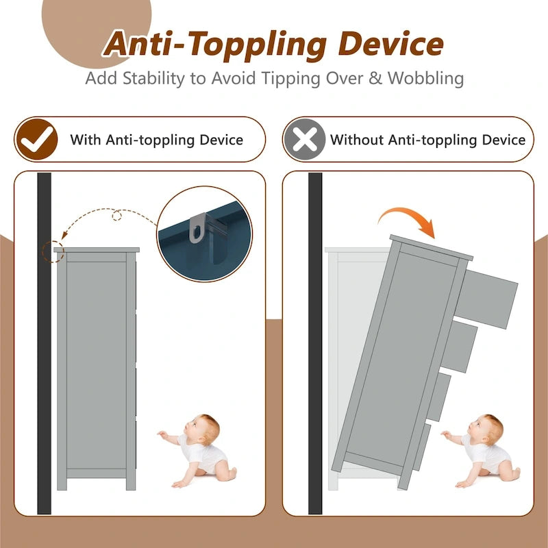 VEIKOUS Bathroom Floor Storage Cabinet with 4 Drawers