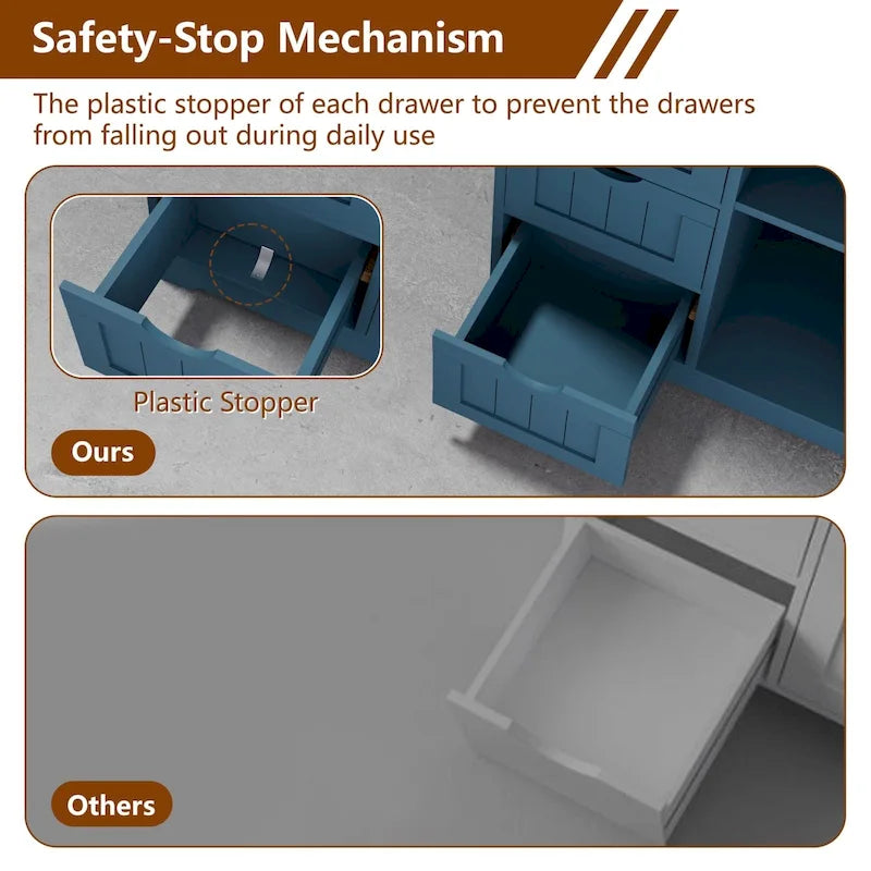 VEIKOUS Bathroom Floor Storage Cabinet with 4 Drawers