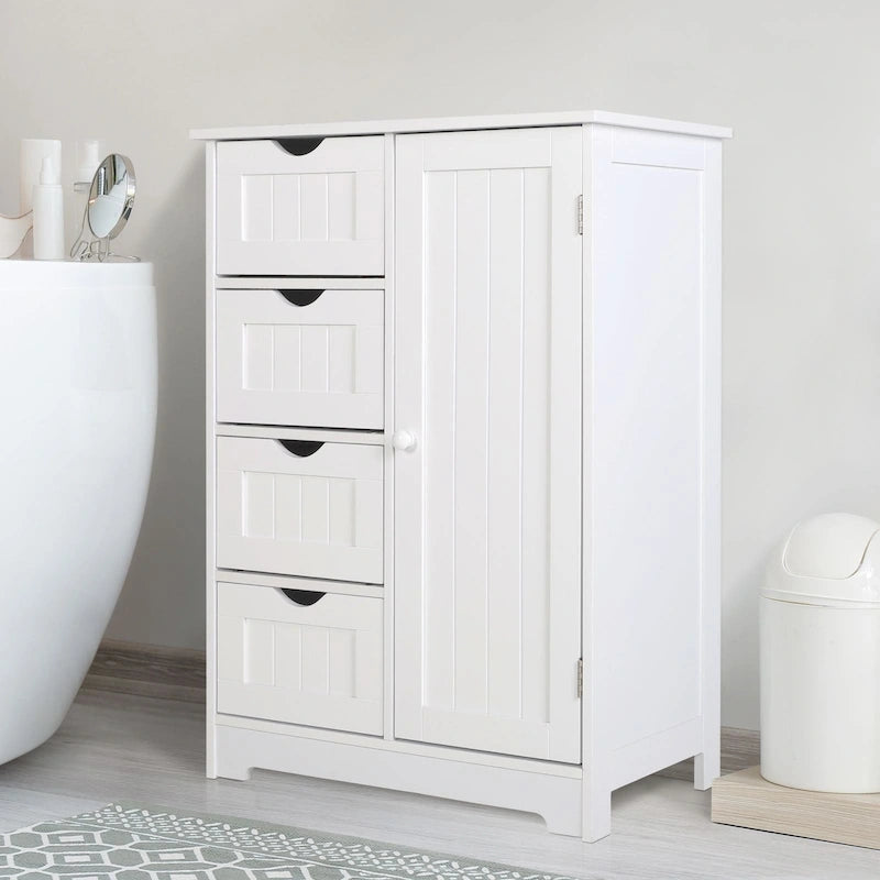VEIKOUS Bathroom Floor Storage Cabinet with 4 Drawers