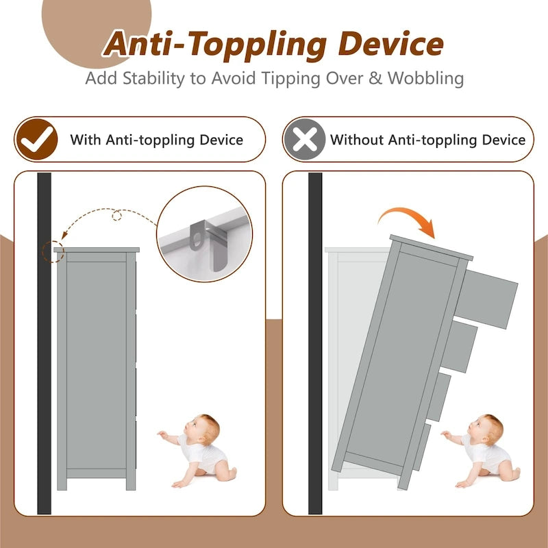 VEIKOUS Bathroom Floor Storage Cabinet with 4 Drawers