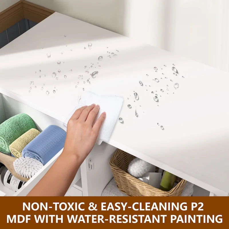 VEIKOUS Bathroom Floor Storage Cabinet with 4 Drawers