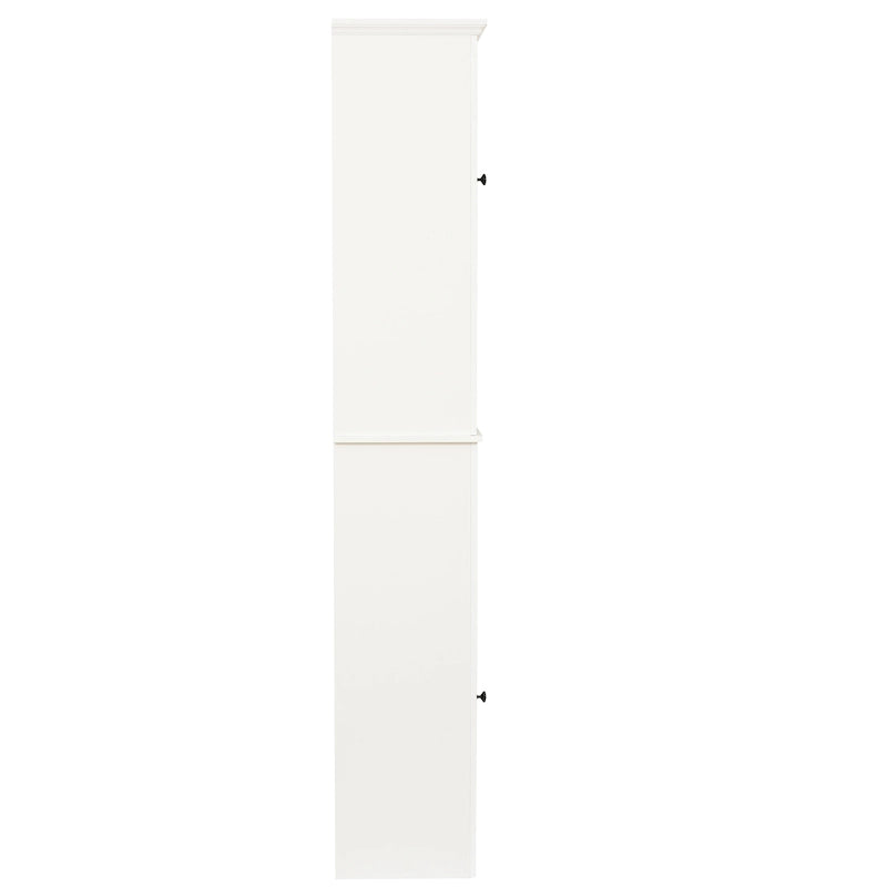 White MDF Wood 67-Inch Tall Tower Bathroom Linen Cabinet