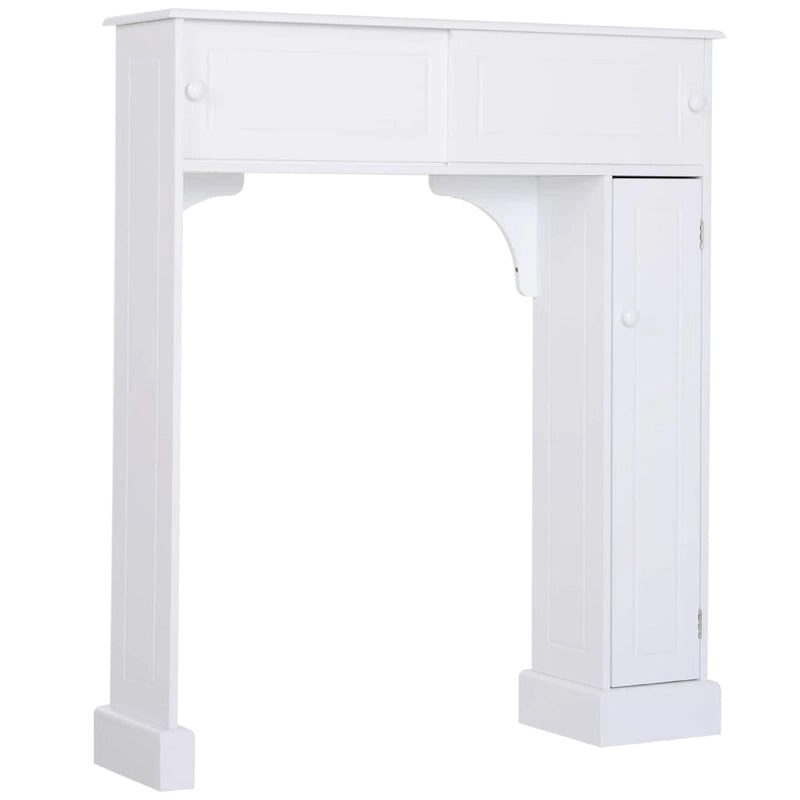 HomCom Freestanding Over Toilet Bathroom Storage Cabinet - White - 35*9*41