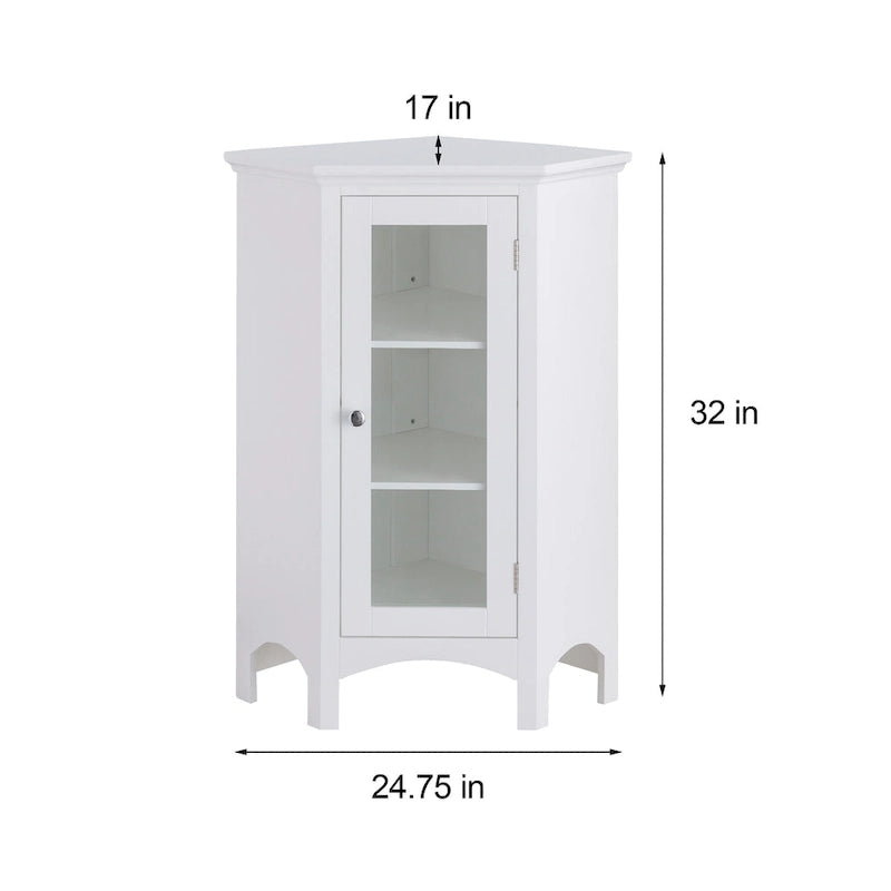 Teamson Home Madison Freestanding Corner Floor Accent Cabinet - 17 L x 24.75 W x 32 H