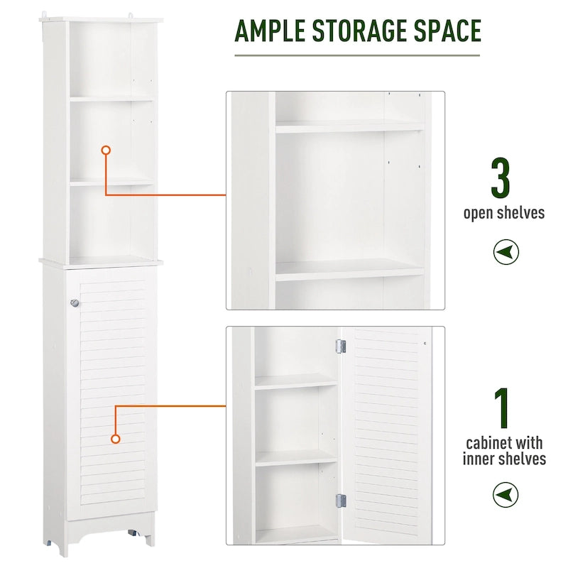 HOMCOM Freestanding Bathroom Storage Cabinet Organizer Tower