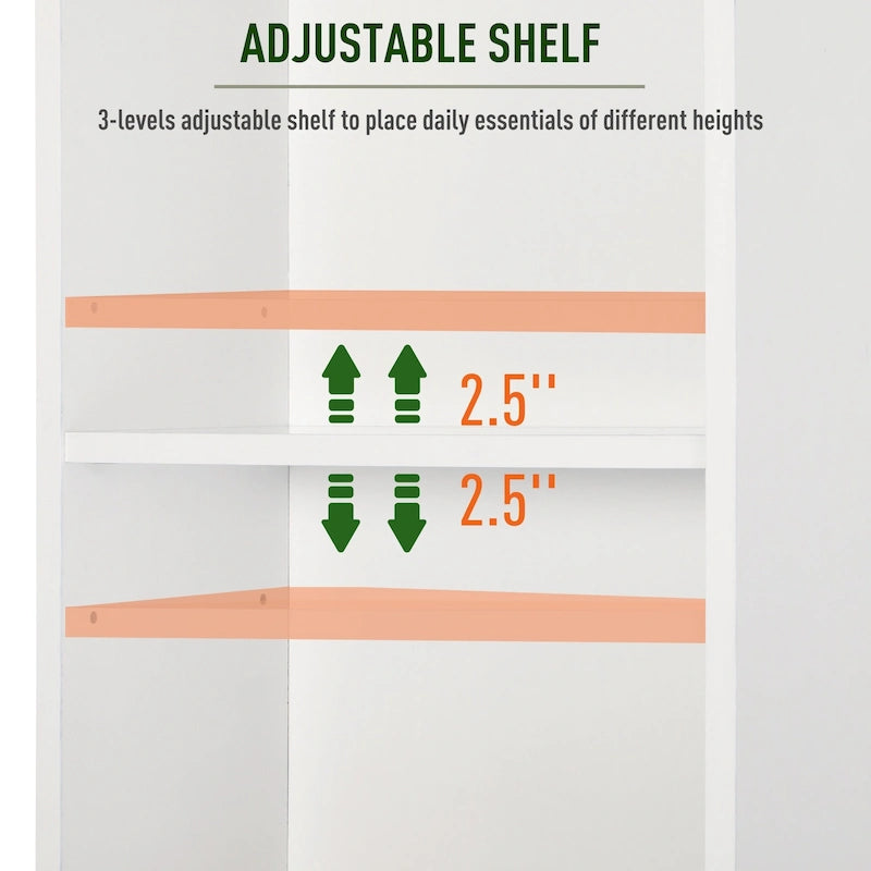 HOMCOM Freestanding Bathroom Storage Cabinet Organizer Tower