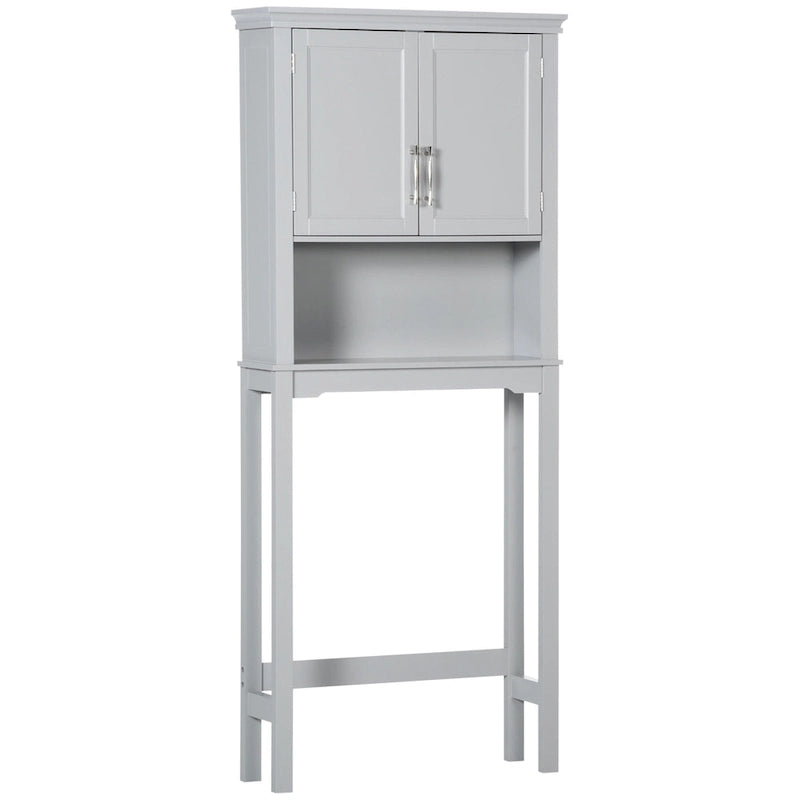 kleankin Modern Over The Toilet Storage Cabinet, Double Door Bathroom Organizer