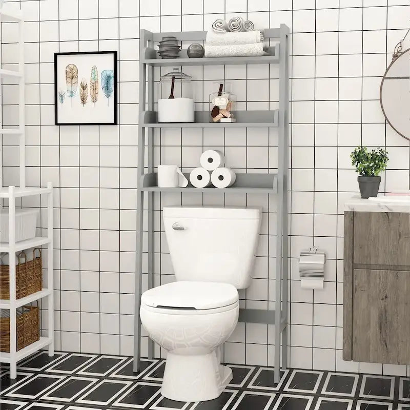 UTEX 3-Shelf Bathroom Organizer Over The Toilet, Bathroom Spacesaver,Collection Spacesaver