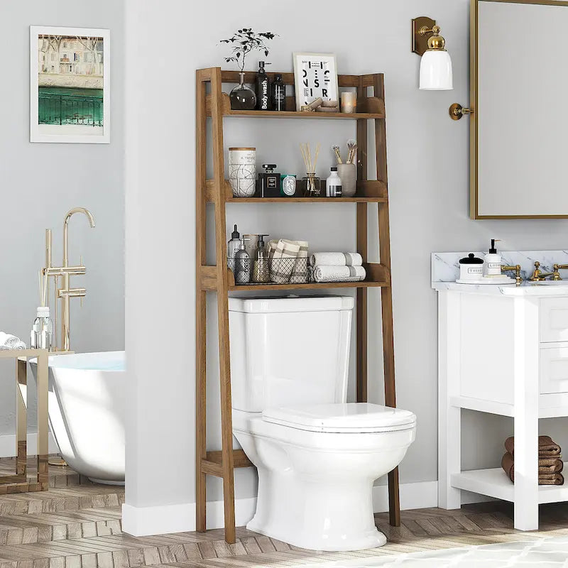 UTEX 3-Shelf Bathroom Organizer Over The Toilet, Bathroom Spacesaver,Collection Spacesaver