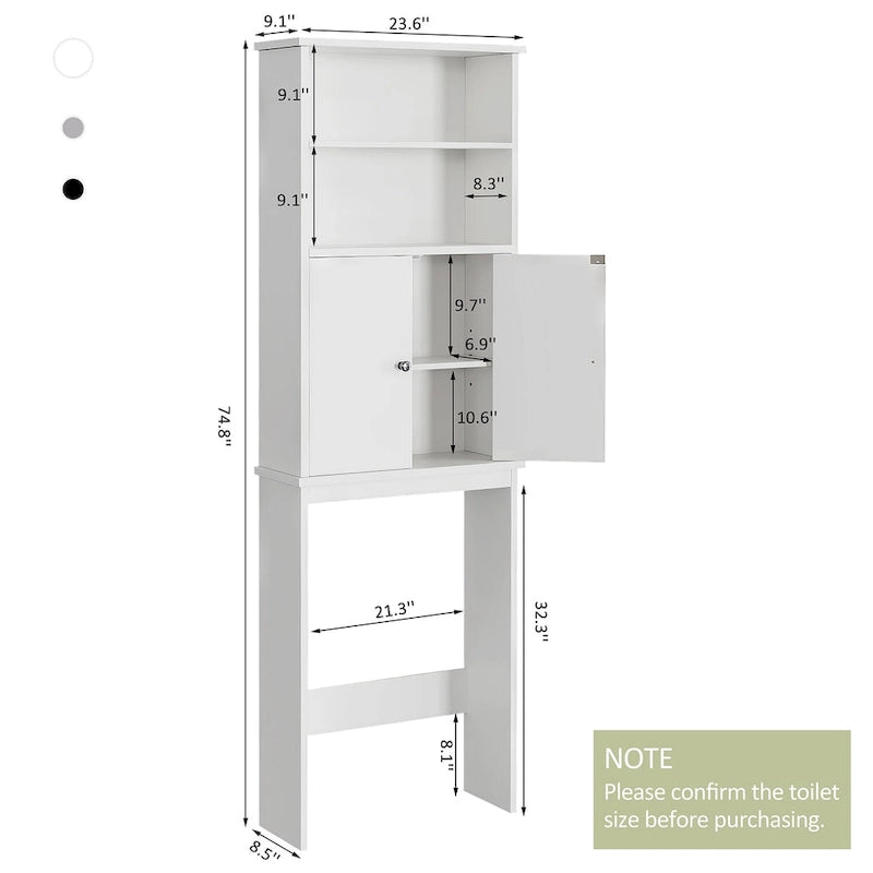 Futzca Over The Toilet Storage Cabinet with Door