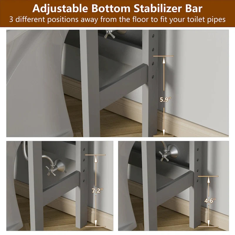 VEIKOUS Bathroom Over The Toilet Storage Cabinet Organizer With Doors and Shelves