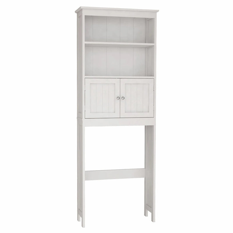 White Wood 2 -Tier Toilet Bathroom Spacesaver Storage Shelf